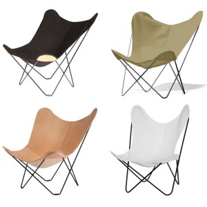 AJ Factory Wholesale Outdoor Camping Beach Patio Leisure Folding Leather Metal Frame Butterfly Chair