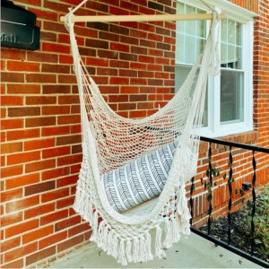 AJ Factory Wholesale Outdoor Garden Portable Cotton Rope Hanging Lace Seat Chair Swing