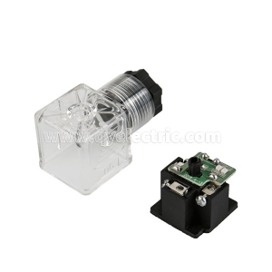DIN 43650A Solenoid valve connector LED nrog Varistor tiv thaiv overvoltage