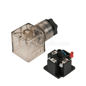 DIN 43650A Solenoid valve njikọ PG11 LED na egosi DC24V VOLT,AC220V VOLT
