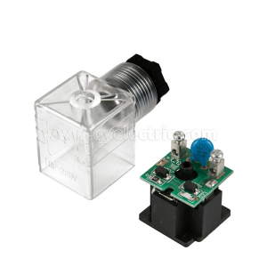DIN 43650A Solenoide balbula konektorea Zubi zuzentzailea+LED +VDR