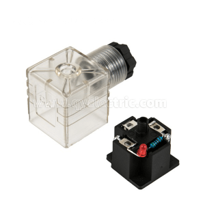 DIN 43650A PG9 M18 موصل صمام الملف اللولبي LED مع مؤشر DC24V VOLT ، AC220V VOLT