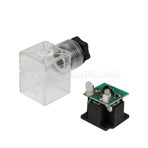 DIN 43650A Solenoid valve connector Dalawang kulay na LED