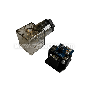 DIN 43650A Solenoid valve አያያዥ LED ከቫሪስተር ከቮልቴጅ መከላከያ ጋር