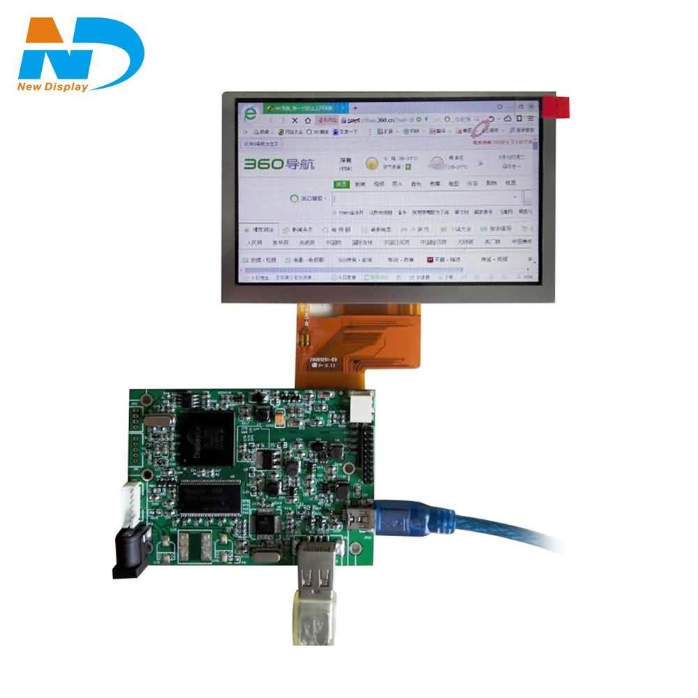 SSD1963 कंट्रोलर बोर्ड YX050GQ40350 सह 5 इंच 800*480 रिझोल्यूशन LCD पॅनेल