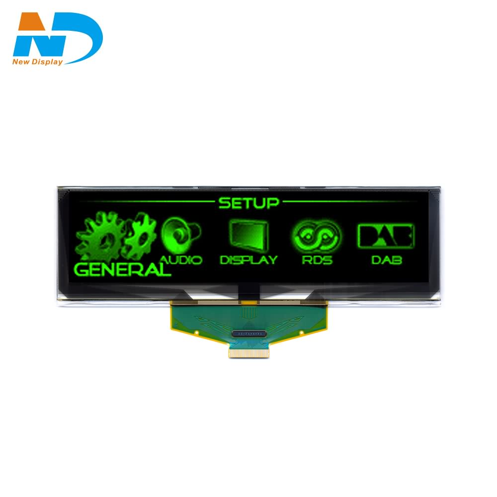 Painel lcd OLED verde de 5,5 polegadas com resolução de 256 * 64 para produtos industriais