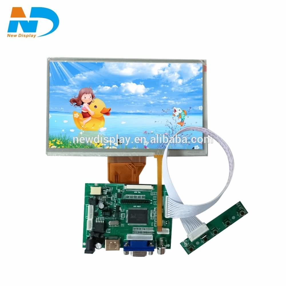 Pannellu LCD 7 inch 800 * 480 cù scheda di cuntrollu hdmi