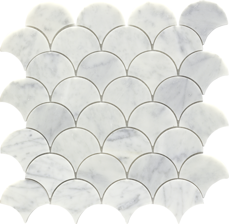 Well-designed Real Stone Mosaic Peel And Stick Tile - Fish Scale  Shape Forma Tuscany Marble Mosaic – Missippi