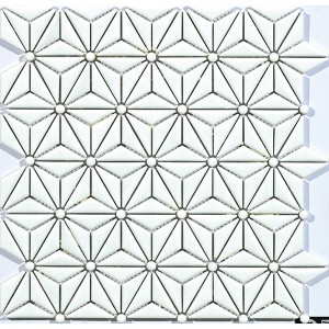 Mozaic de porțelan de decorare în formă de triunghi