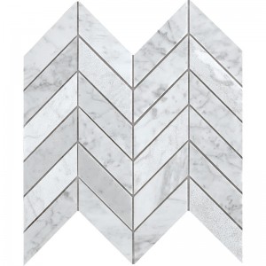 Arrow Forma Chevron Forma Pllakë mermeri Toscana Mozaik Rrjetë e montuar për dysheme dhe mur