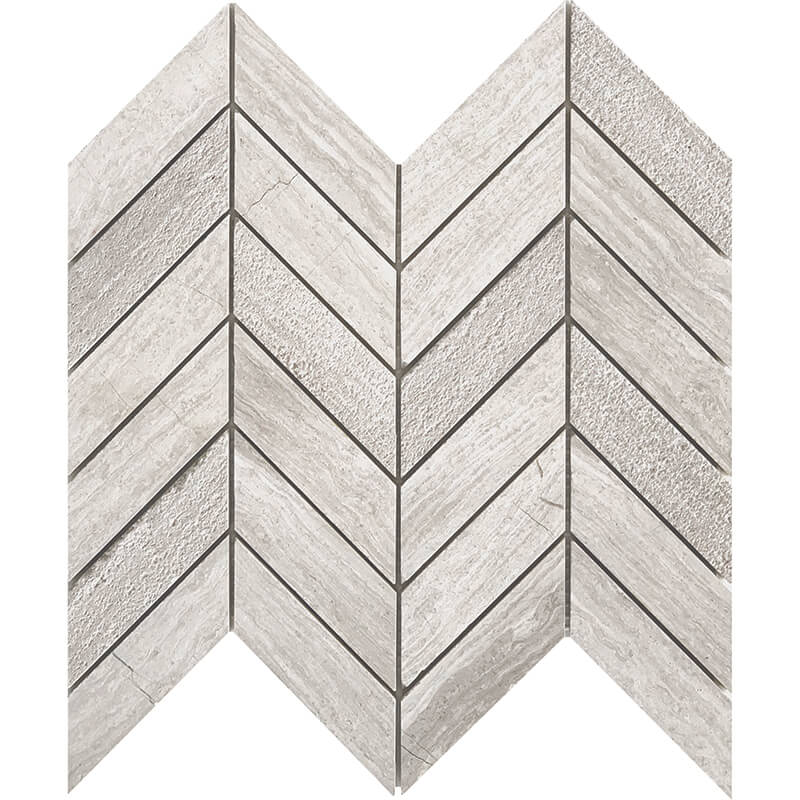 Arrow Chevron Shape Forma Tuscany Marble Mosaic Tile Mesh-Mounted for Floor and Wall