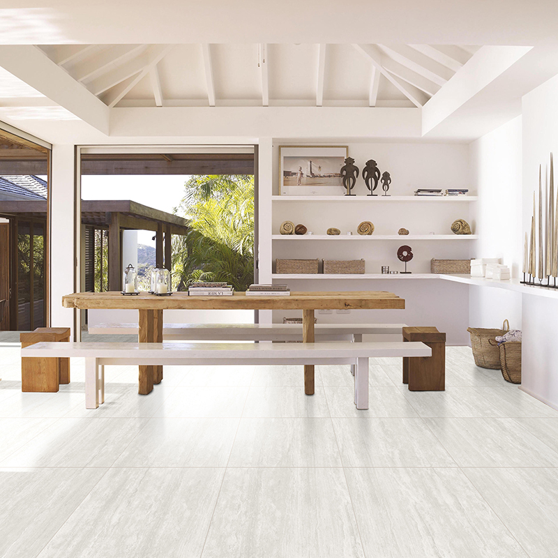 Marvel Vein Travertine Look With Smooth Grip and Mould Surface In Size 600x600mm &  600x1200mm Bullnose & Paver Tile