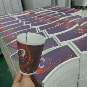 Printing Pe Coated Paper Cup Fan Body Paper Fan For Cups