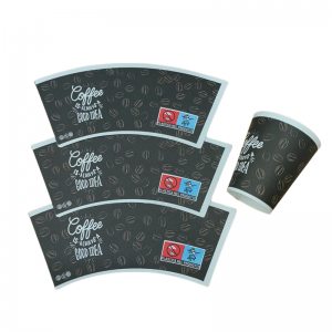 Εκτύπωση Pe Coated Paper Cup Fan Body Paper Fan for Cups