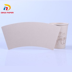 Natural Bamboo Color Raw Material Paper Cup Fan