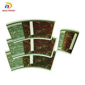 Raw Material For Paper Cups PE Coated Printed Paper Cup Fan