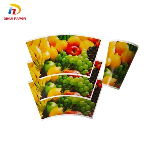 Quots for Wholesale Custom Printing Food Grade PE Coated Raw Material Paper Cup Fan