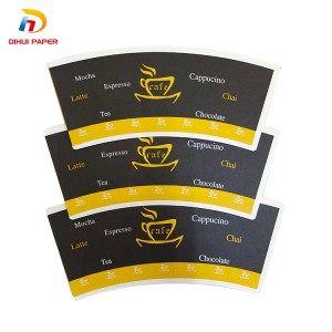 Factory wholesale Embossed Coffee Paper Fan Cup Price for Paper Cup