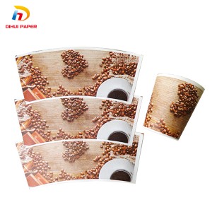 Chinese wholesale PE Coated Cupstock Printed Paper Cup Fan