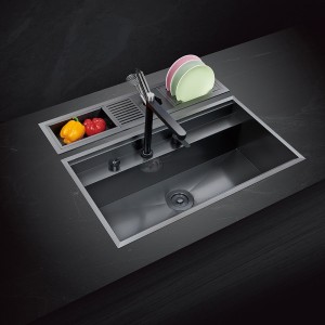 Black Multi-Functional Nano Kitchen Sink Stainless Steel Sink NM8060