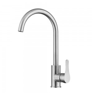 Stainless Steel Hot and Cold Single Handle Deck Mounted Sink Water Mixer Tap Kitchen Faucet G5022