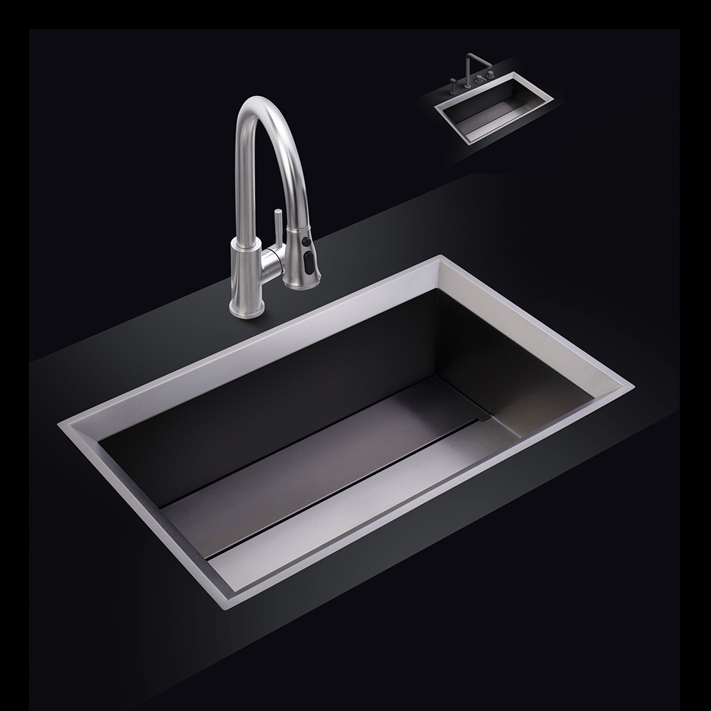 Handmade Innovative Black Single Bowl Kitchen Sink NM628
