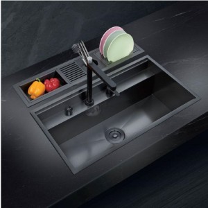 Stainless Steel Luxurious Sink With Storage Rack