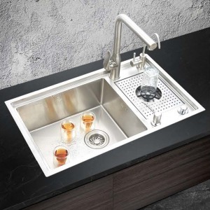 Stainless Steel Sink With Cup Washer Rinser
