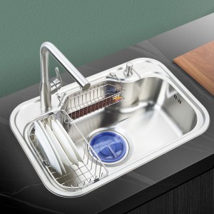 One Piece Stainless Steel Sink With Large Diameter Stainer Hole