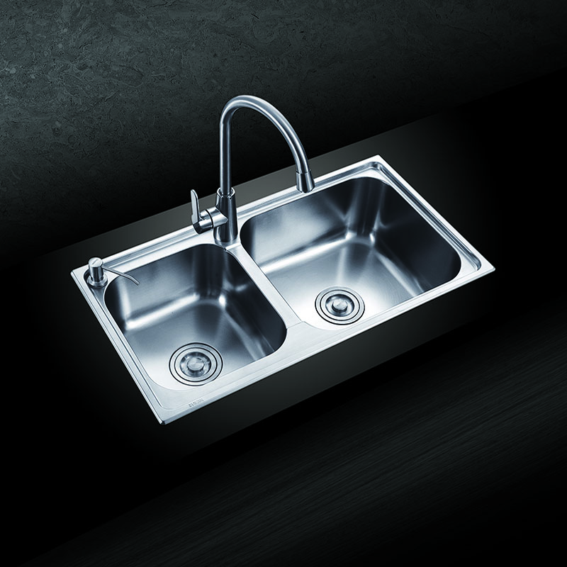 Stainless Steel Pressing Sink Double Bowl OH7742 Featured Image