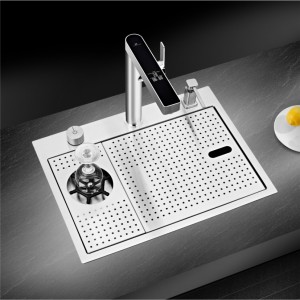 High-grade brushed Invisiable kitchen sink with cup-washer NQ529