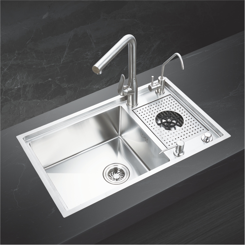 High-grade brushed Invisiable kitchen sink with cup-washer NQ723 Featured Image