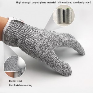 Бешавне 13Г плетене ХППЕ рукавице отпорне на сечење нивоа 5 Кухиња за руковање стаклом