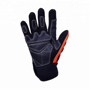 TPR Shock Resistant Orange Night Reflective Heavy Industry Oilfield Engineering Rescue Safety Gloves