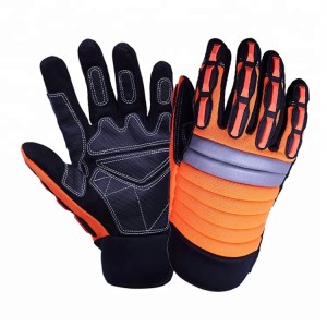 TPR Shock Resistant Orange Night Reflective Ahumahi Taumaha Oilfield Engineering Rescue Safety Gloves
