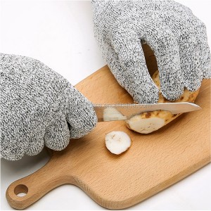 Bezešvé 13G pletené rukavice HPPE úrovně 5 odolné proti proříznutí potravinářské rukavice do kuchyně pro manipulaci se sklem