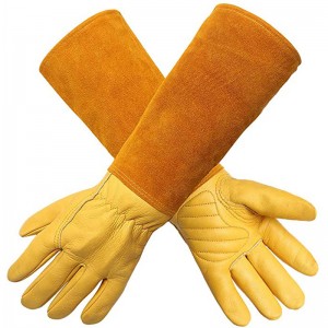 Garden Hand Protection Leather Thorn Resistant Gardening Work Glove