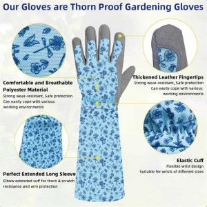 Microfiber Gardening Glove e Ntle e Ratehang ea Printa ea Basali ba Work Glove