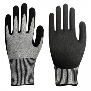 ANSI Cut Level A8 Ingwanta tas-Sigurtà tax-Xogħol Wire tal-Azzar Cut Proof Glove