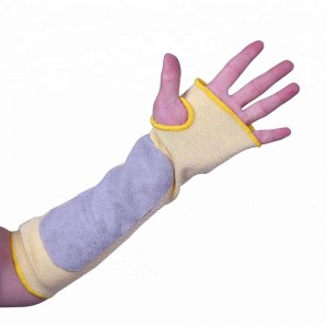Rukavice na rukávech s ochranným lemem s otvorem pro palec, odolné proti proříznutí, vyztužené kůží