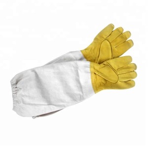 Beekeeping Apicultura Professional Security Yellow Leather Breathable Bee Culture Gloves