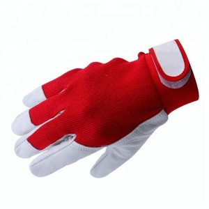 Custom Made ລາຄາຖືກ Goatskin Leather Riggers Gloves ຂາຍຍົກ ຖົງມືຫນັງ