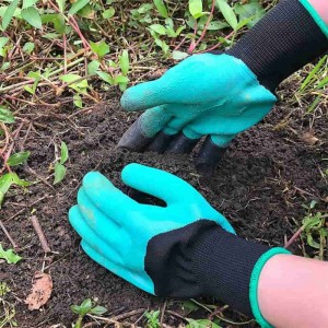 Safety ABS Claws Green Garden Latex Coated Graving Garding Hansker