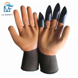 Safety ABS Claws Green Garden Latex Coated Digging Garding Gloves