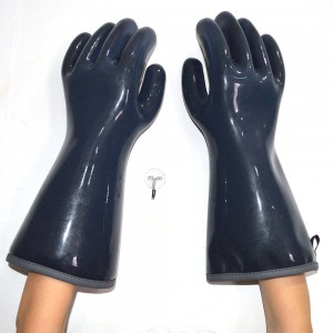 Wholesale Liquid Silicone Smoker Oven Gloves Food Contact Grade Heat Resistant Gloves for Cooking