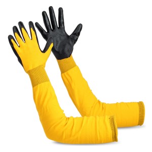Multipurpose Outdoor at Indoor Thorn Proof Long Sleeve Nitrile Coated Gardening Gloves