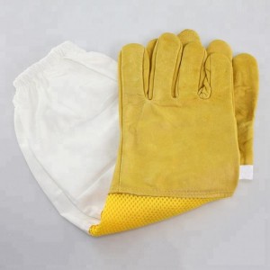 Pčelarske profesionalne sigurnosne žute kožne rukavice za uzgoj pčela, prozračne