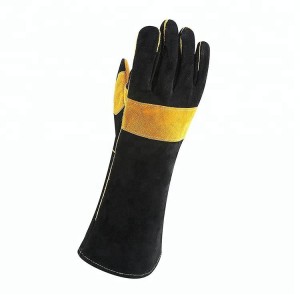 Жуте црне дупле хромиране кожне рукавице за заваривање