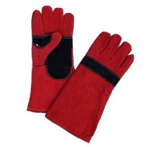 Zerê Reş Double Palm Chrome Free Leather Work Welding Gloves