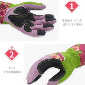Anti Stik Rose Purning Kvinder Havearbejde Arbejdshandsker Microfiber Langærmede Holdbare Handsker